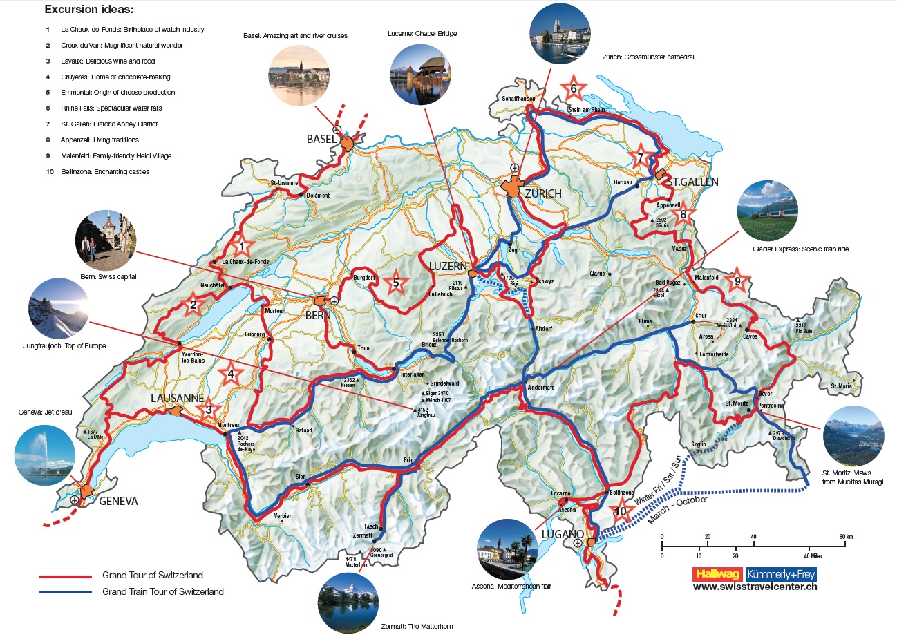 switzerland trip map